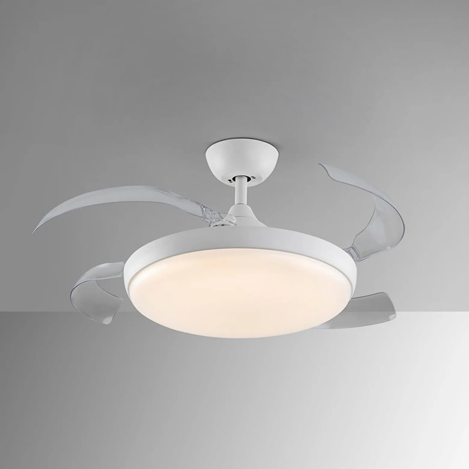 LED-kattotuuletin Venturi valkoinen/kirkas DC, Ø 106 cm hiljainen