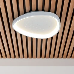 LED-kattovalaisin Argesa, Ø 42 cm, valkoinen, CCT, kaukosäädin