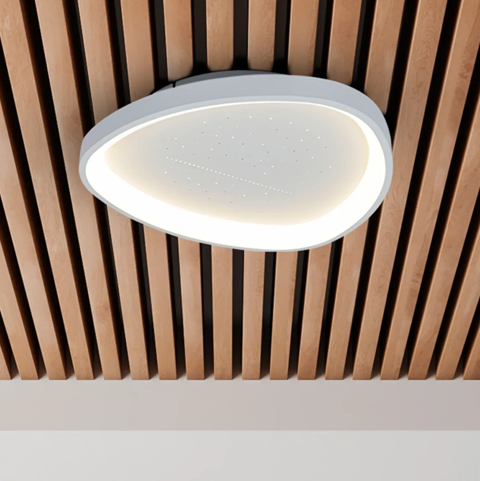 LED-kattovalaisin Argesa, Ø 42 cm, valkoinen, CCT, kaukosäädin