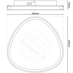 LED-kattovalaisin Argesa, Ø 42 cm, valkoinen, CCT, kaukosäädin