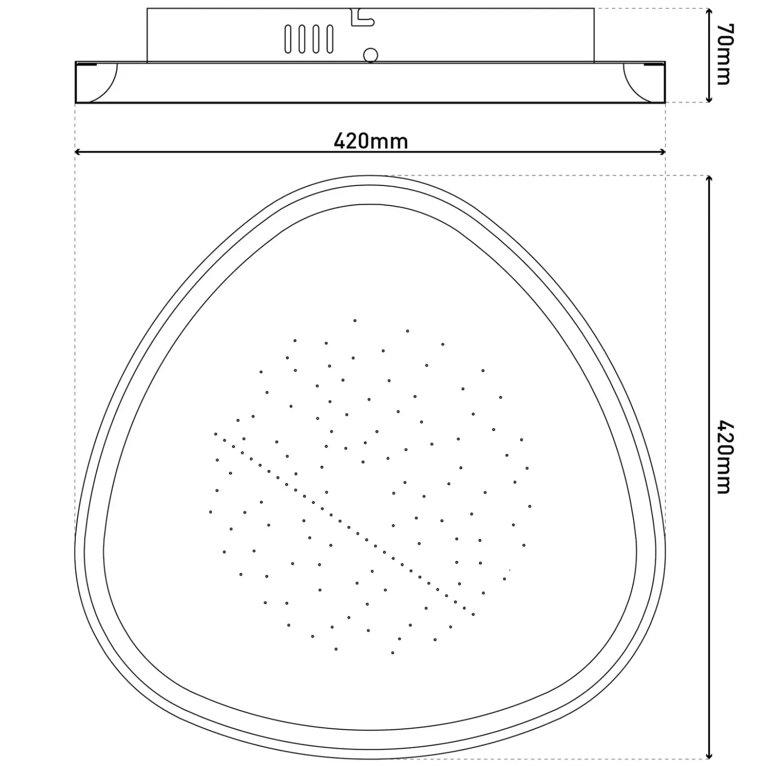 LED-kattovalaisin Argesa, Ø 42 cm, valkoinen, CCT, kaukosäädin