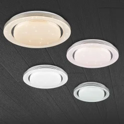 LED-kattovalaisin Atria, Ø 58 cm, valkoinen, muovi, CCT