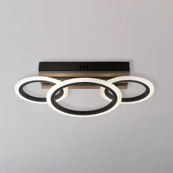 LED-kattovalaisin Blevins, 3-lamppuinen, musta/puunvärinen, pituus 46 cm