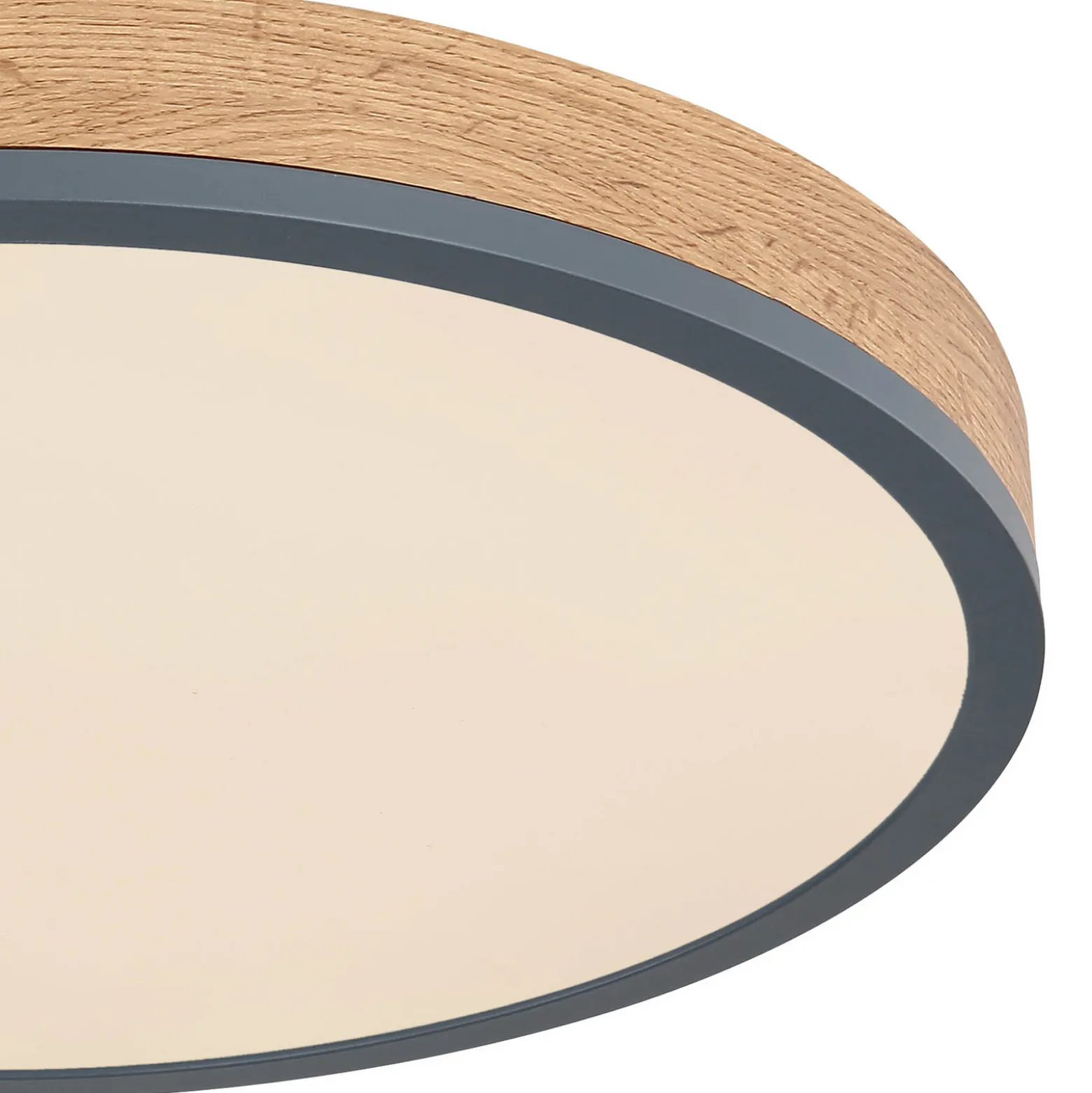 LED-kattovalaisin Doro, Ø 45 cm, tumma grafiitti/puu, puu, CCT
