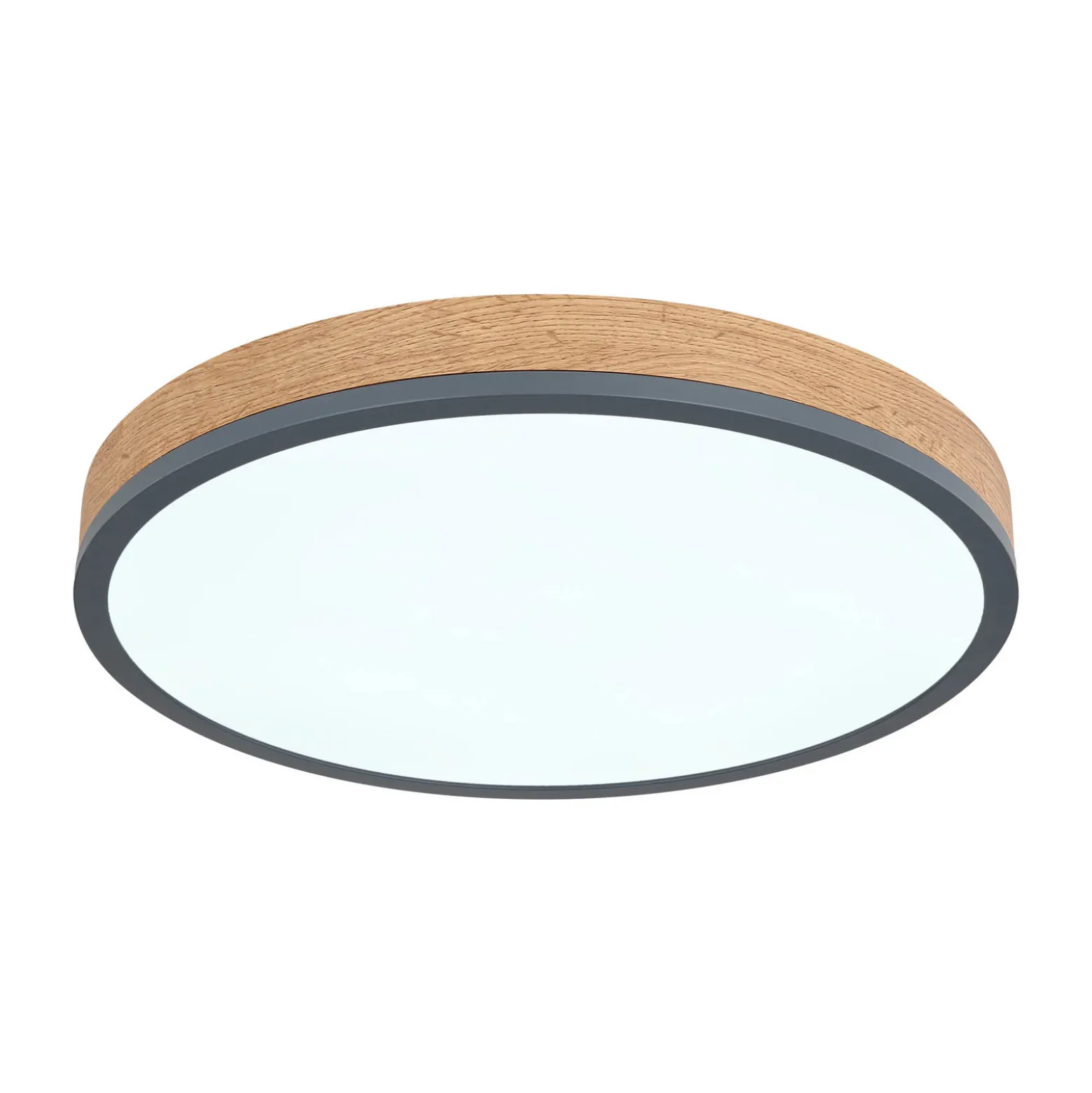 LED-kattovalaisin Doro, Ø 45 cm, tumma grafiitti/puu, puu, CCT
