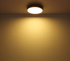 LED-kattovalaisin Doro, Ø 45 cm, tumma grafiitti/puu, puu, CCT