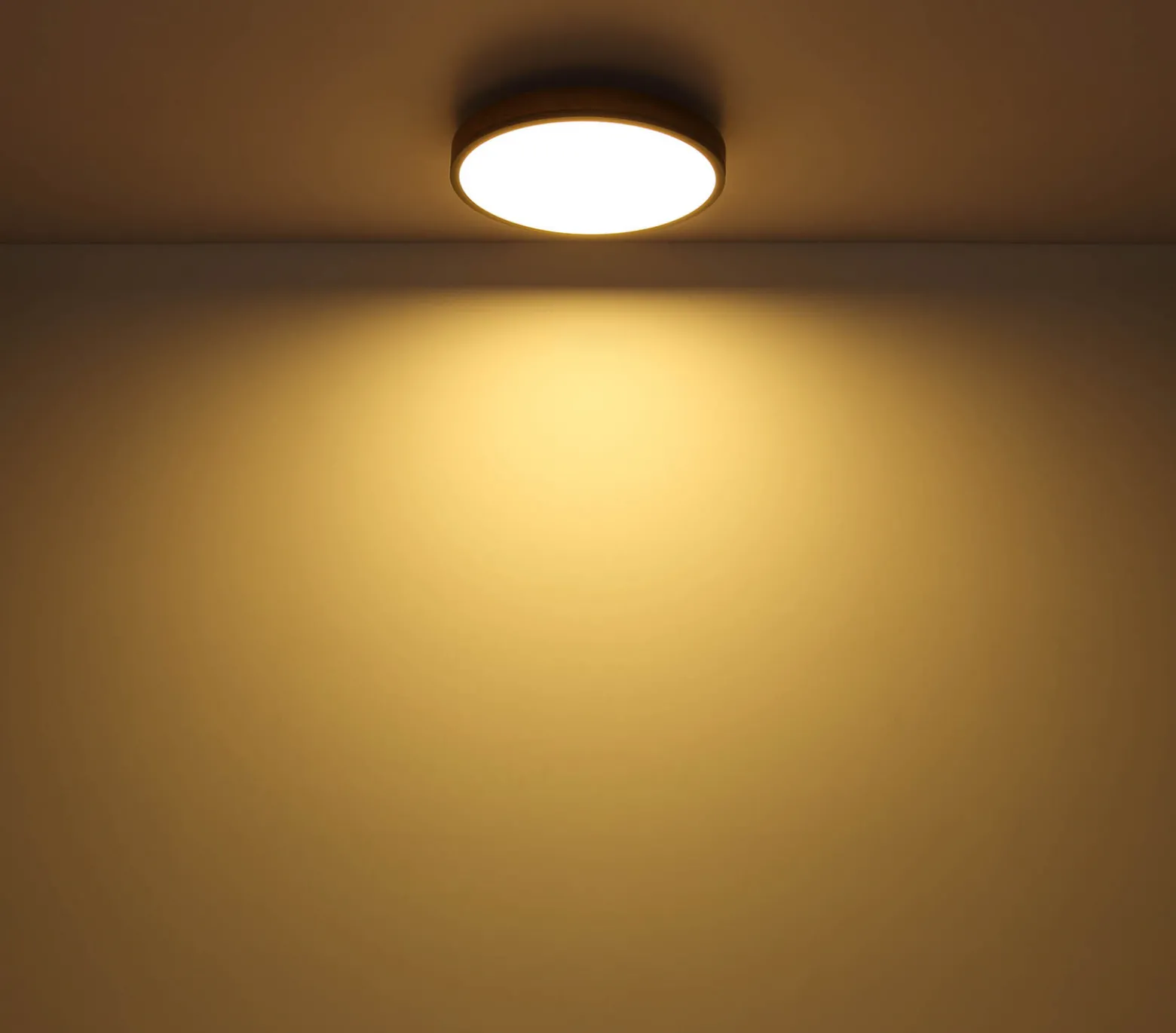LED-kattovalaisin Doro, Ø 45 cm, tumma grafiitti/puu, puu, CCT