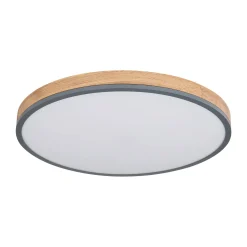 LED-kattovalaisin Doro, Ø 60 cm, tumma grafiitti/puu, puu, CCT