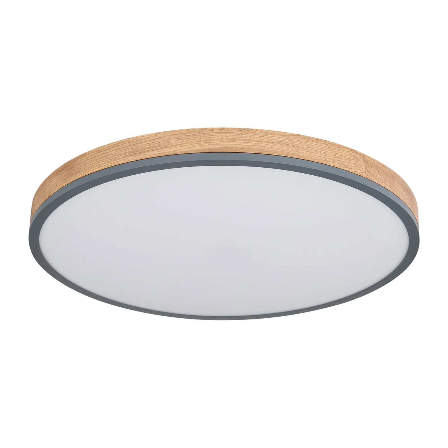 LED-kattovalaisin Doro, Ø 60 cm, tumma grafiitti/puu, puu, CCT