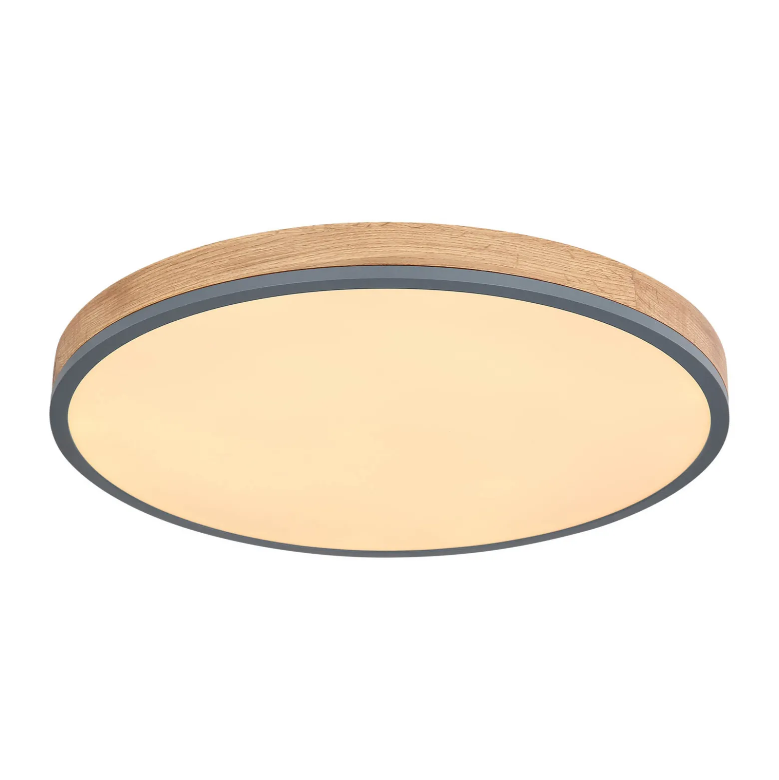 LED-kattovalaisin Doro, Ø 60 cm, tumma grafiitti/puu, puu, CCT
