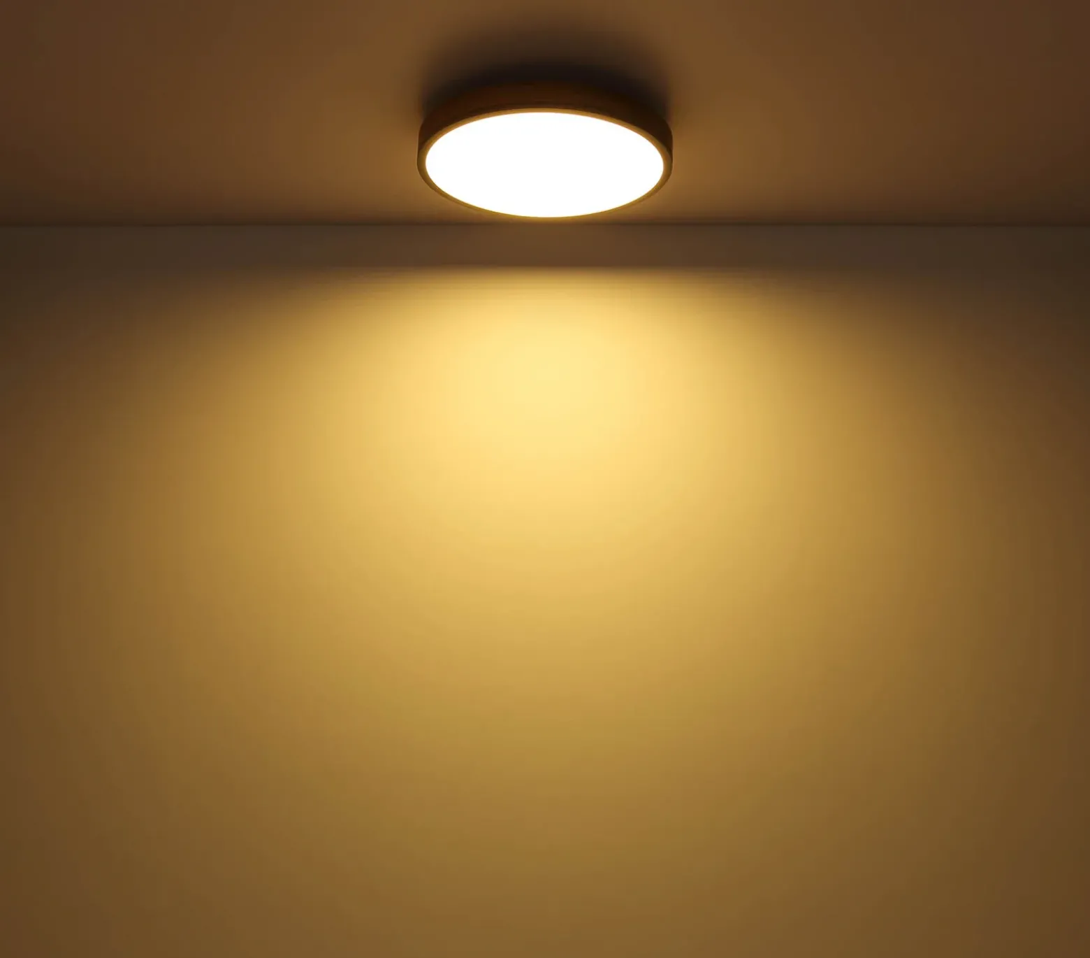 LED-kattovalaisin Doro, Ø 60 cm, tumma grafiitti/puu, puu, CCT