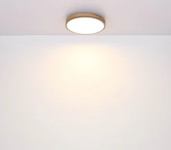 LED-kattovalaisin Doro, Ø 60 cm, tumma grafiitti/puu, puu, CCT