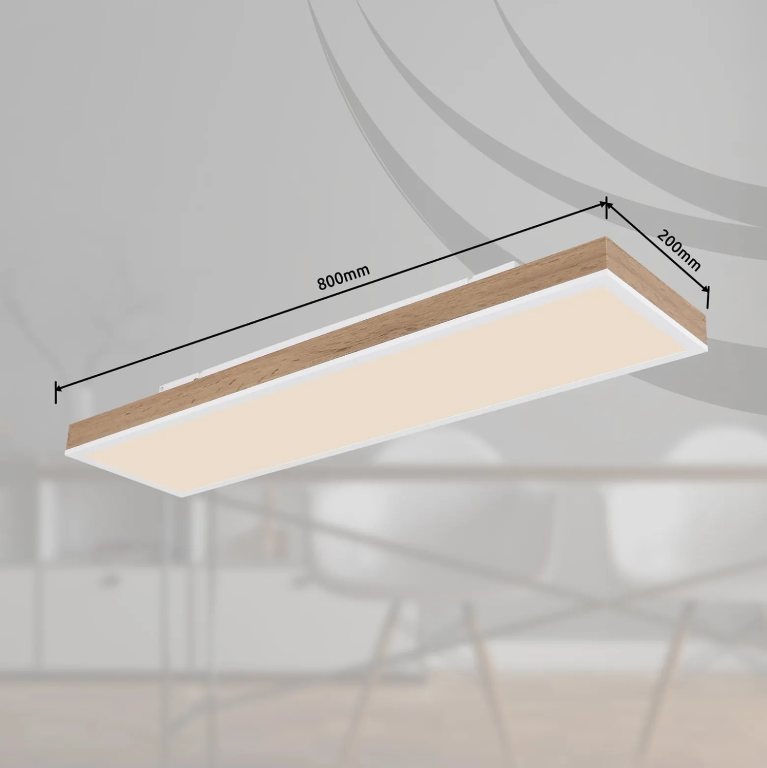 LED-kattovalaisin Doro, pituus 80 cm, tumma puu, puu, CCT