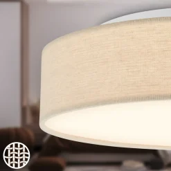 LED-kattovalaisin Duck, beige, halkaisija 38 cm, tekstiili, 3000 K