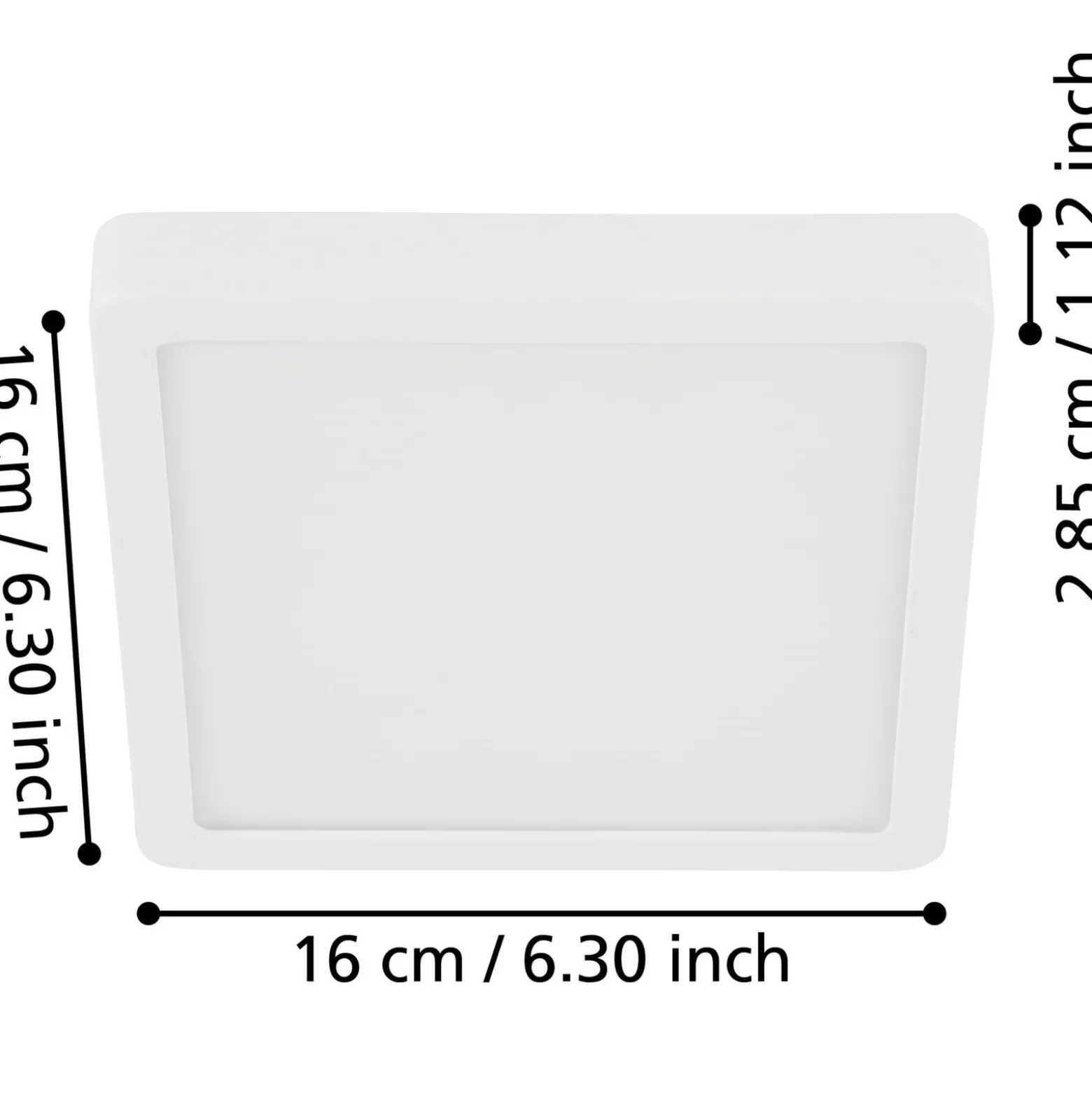 LED kattovalaisin Fueva 5 IP44 3000K valkoinen 16x16cm