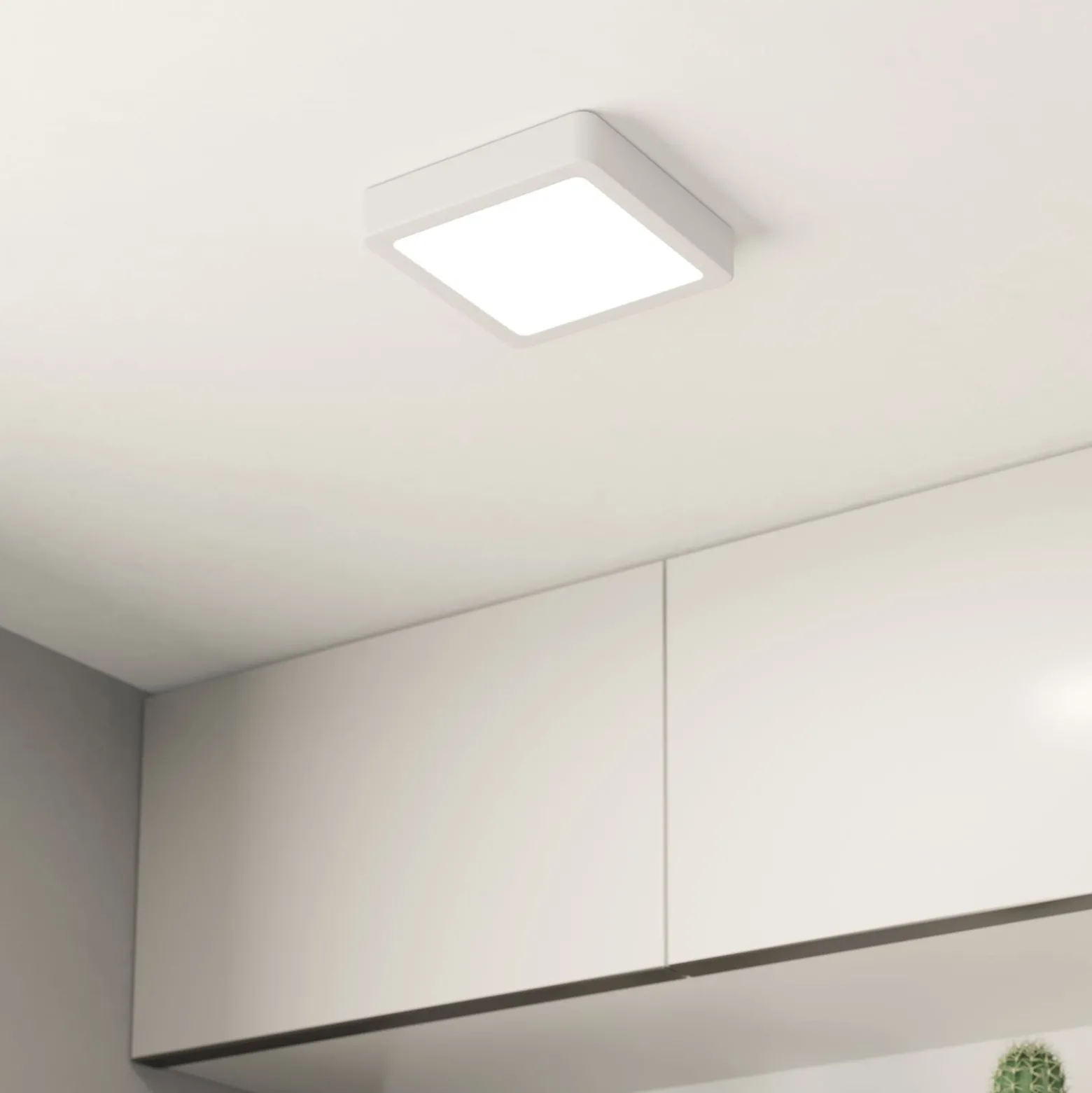 LED kattovalaisin Fueva 5 IP44 3000K valkoinen 16x16cm