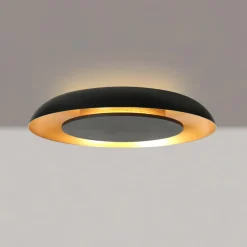 LED-kattovalaisin Golden Veil, musta/kultainen, himmennettävä, metalli