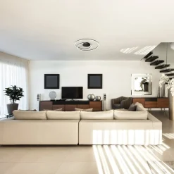 LED-kattovalaisin HOLY, musta, Ø 68 cm, kaukosäädin, CCT