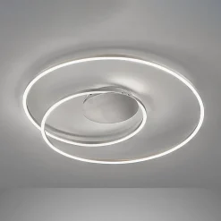 LED-kattovalaisin HOLY, nikkeli, Ø 49 cm, kaukosäädin, CCT