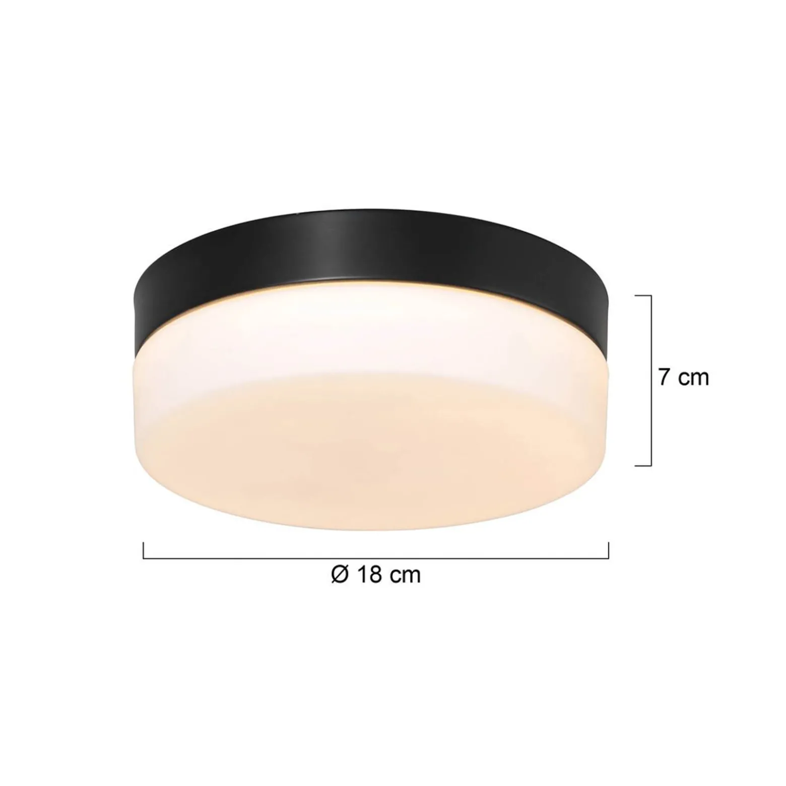 LED-kattovalaisin Ikaro musta, Ø 18 cm, metallia, muovia