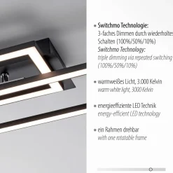 LED-kattovalaisin Iven, himmennettävä, musta, 101,6x19,8cm