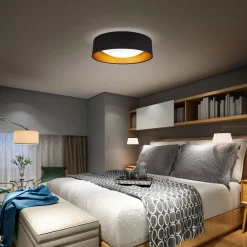 LED-kattovalaisin Kari, musta/kultainen, tekstiili, 4 000 K