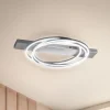 LED-kattovalaisin Kiku, pituus 76 cm, alumiinivärinen, metalli