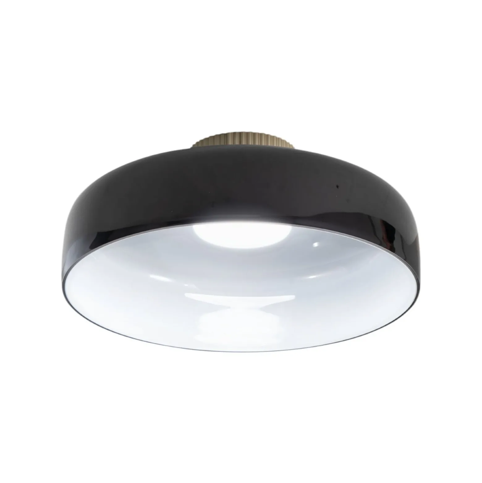 LED-kattovalaisin Lunar, musta, lasi, Ø 42 cm, CCT, himmennettävä