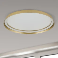 LED-kattovalaisin Manta, Ø 60 cm, kullanvärinen, alumiini, ylös/alasvalo