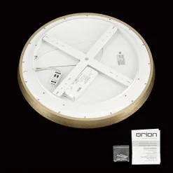 LED-kattovalaisin Manta, Ø 60 cm, kullanvärinen, alumiini, ylös/alasvalo