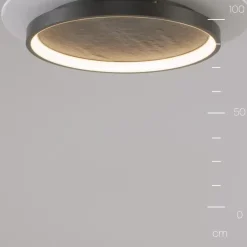 LED-kattovalaisin Orign, Ø 60 cm, musta, metalli/kivi