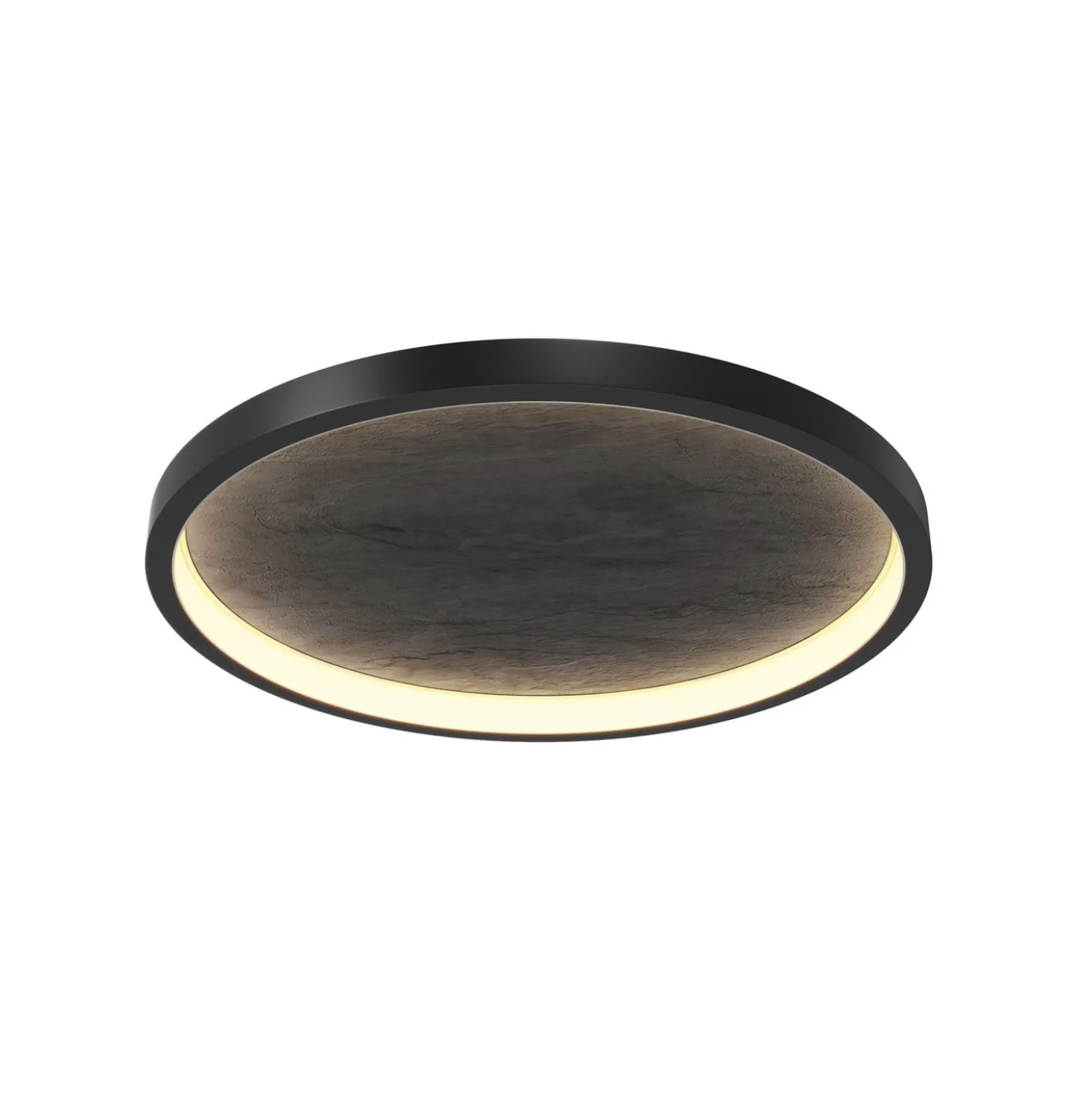 LED-kattovalaisin Orign, Ø 60 cm, musta, metalli/kivi