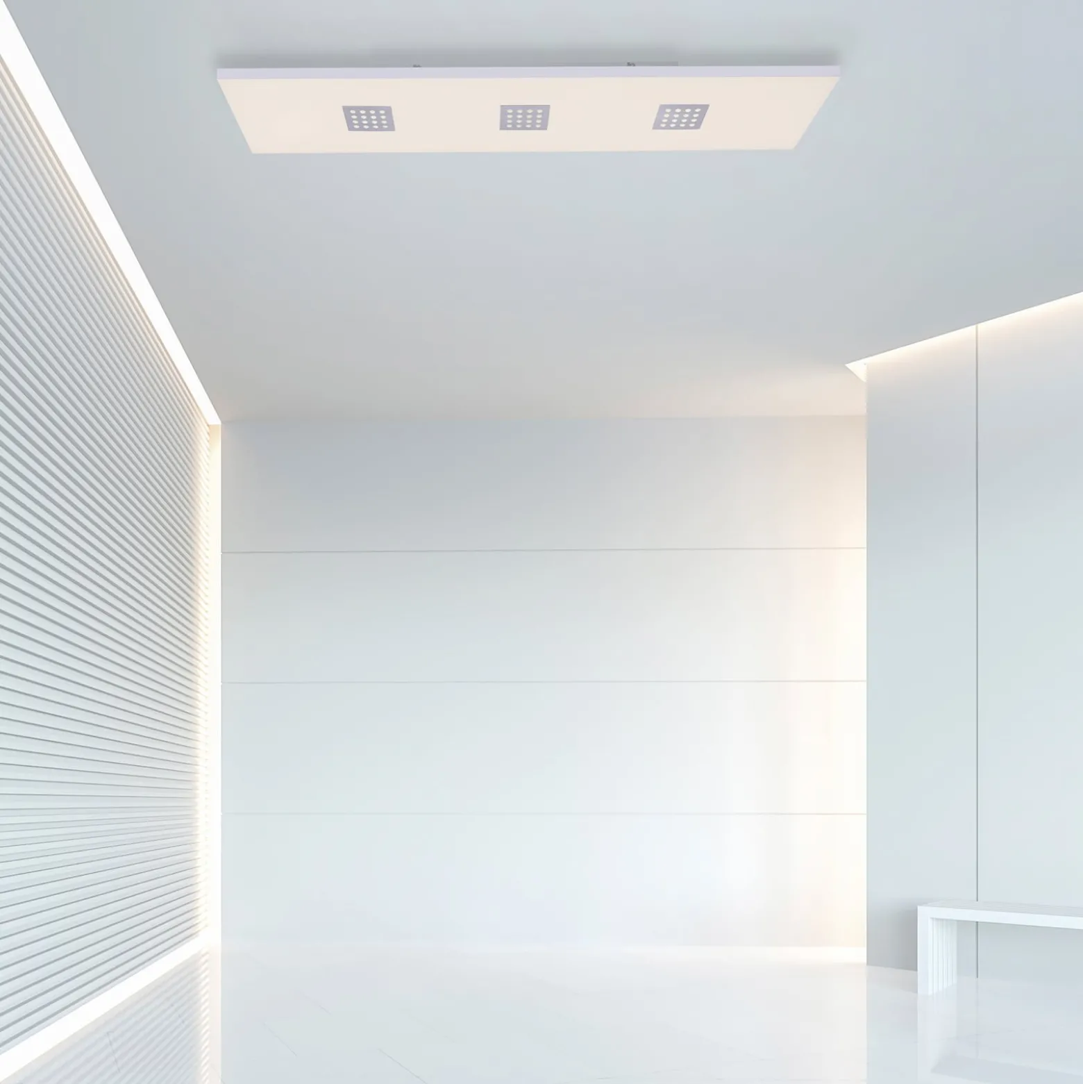 LED-kattovalaisin PURE Neo, 120 cm, alumiini, CCT, kaukosäädin