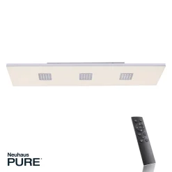 LED-kattovalaisin PURE Neo, 120 cm, alumiini, CCT, kaukosäädin