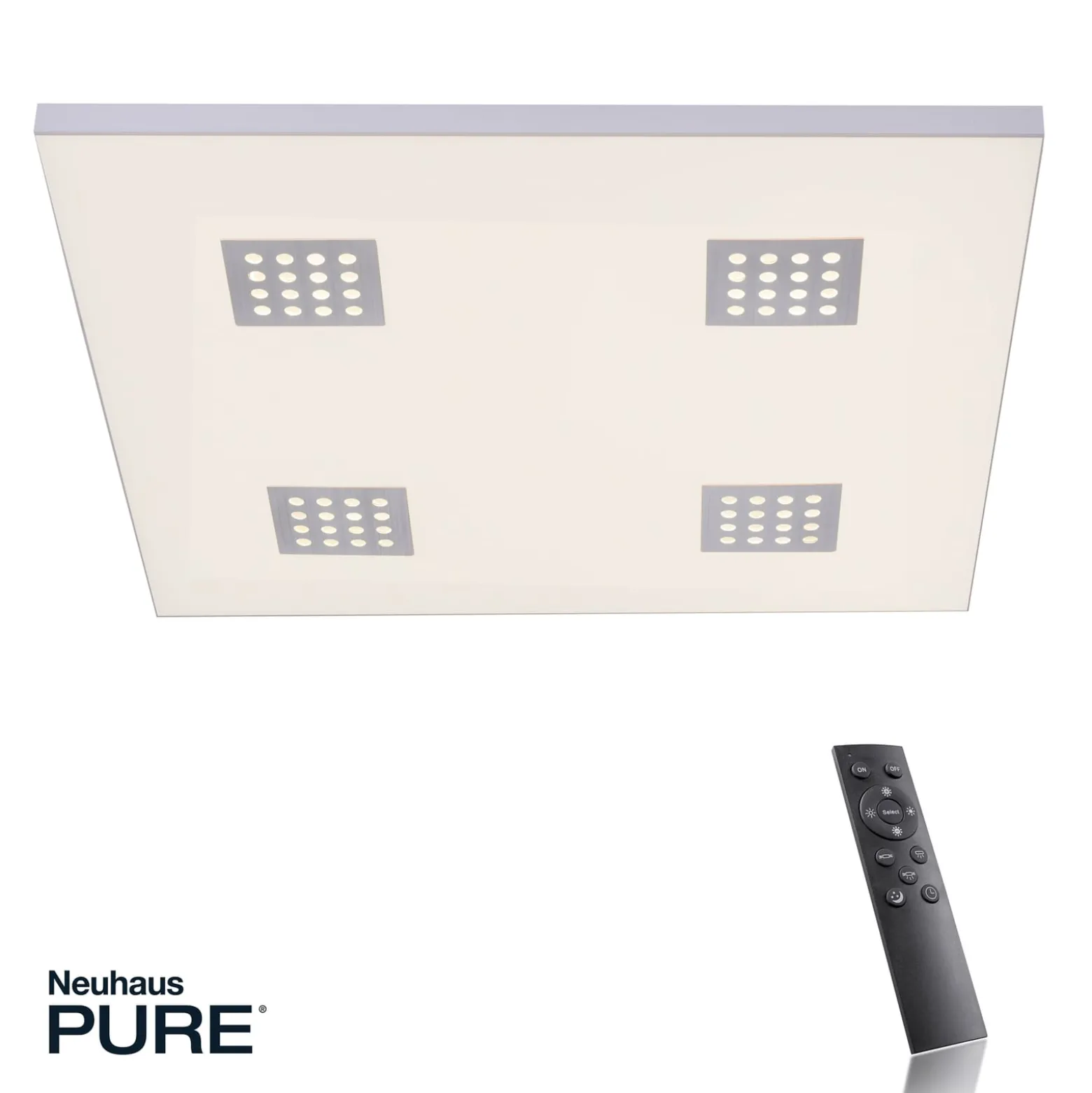 LED-kattovalaisin PURE Neo, 62 cm, alumiini, CCT, kaukosäädin