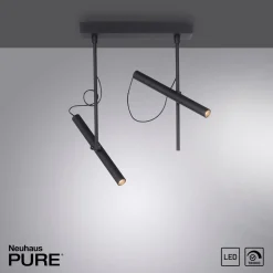 LED-kattovalaisin PURE Tutua, 2-lamppuinen, musta