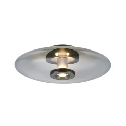 LED-kattovalaisin PURE Vitrum, harmaa, lasi/alumiini, halkaisija 45 cm