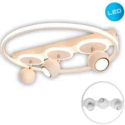 LED-kattovalaisin Ronda, valkoinen, 3-lamppuinen