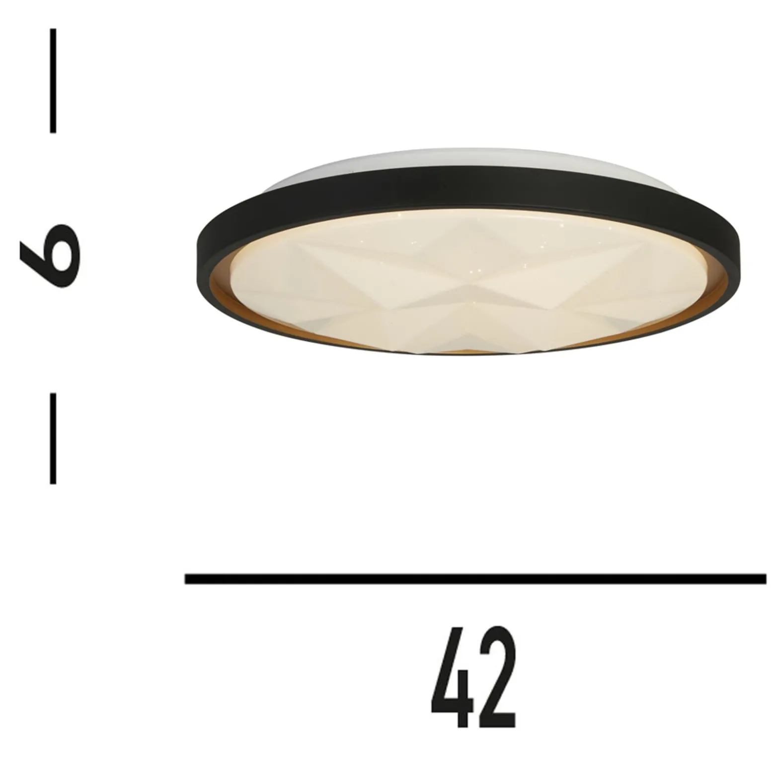LED kattovalaisin Satellite musta Ø 42cm teräs kaukosäädin
