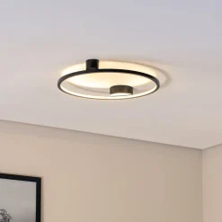 LED-kattovalaisin Saturno, musta, Ø 50 cm, metalli, 4 000 K