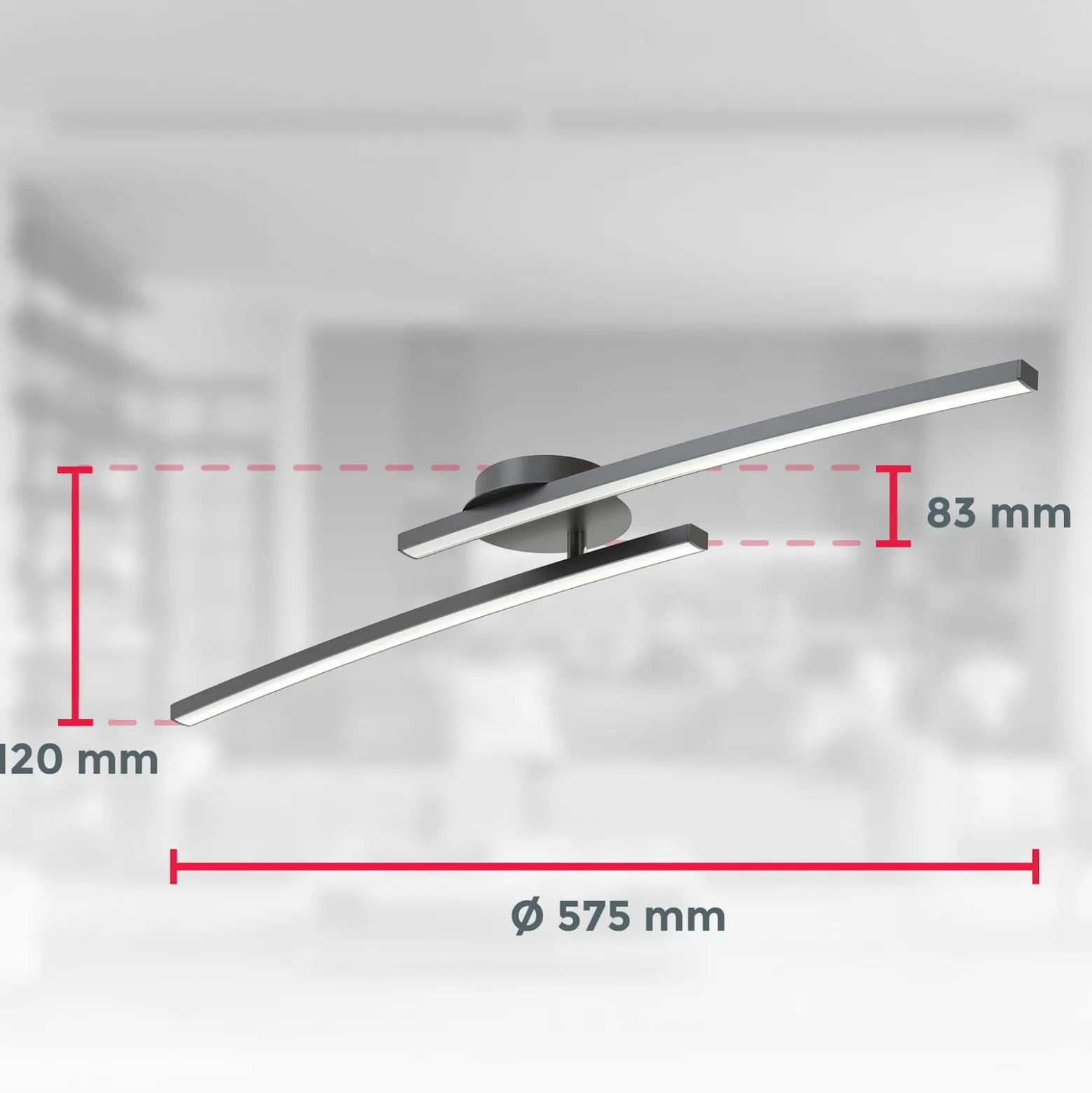 LED-kattovalaisin Snore, 2-lamppuinen, musta, metalli, 3 000 K