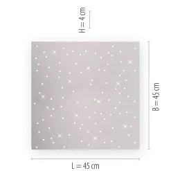 LED-kattovalaisin Sparkle CCT him., teräs, 45x45cm