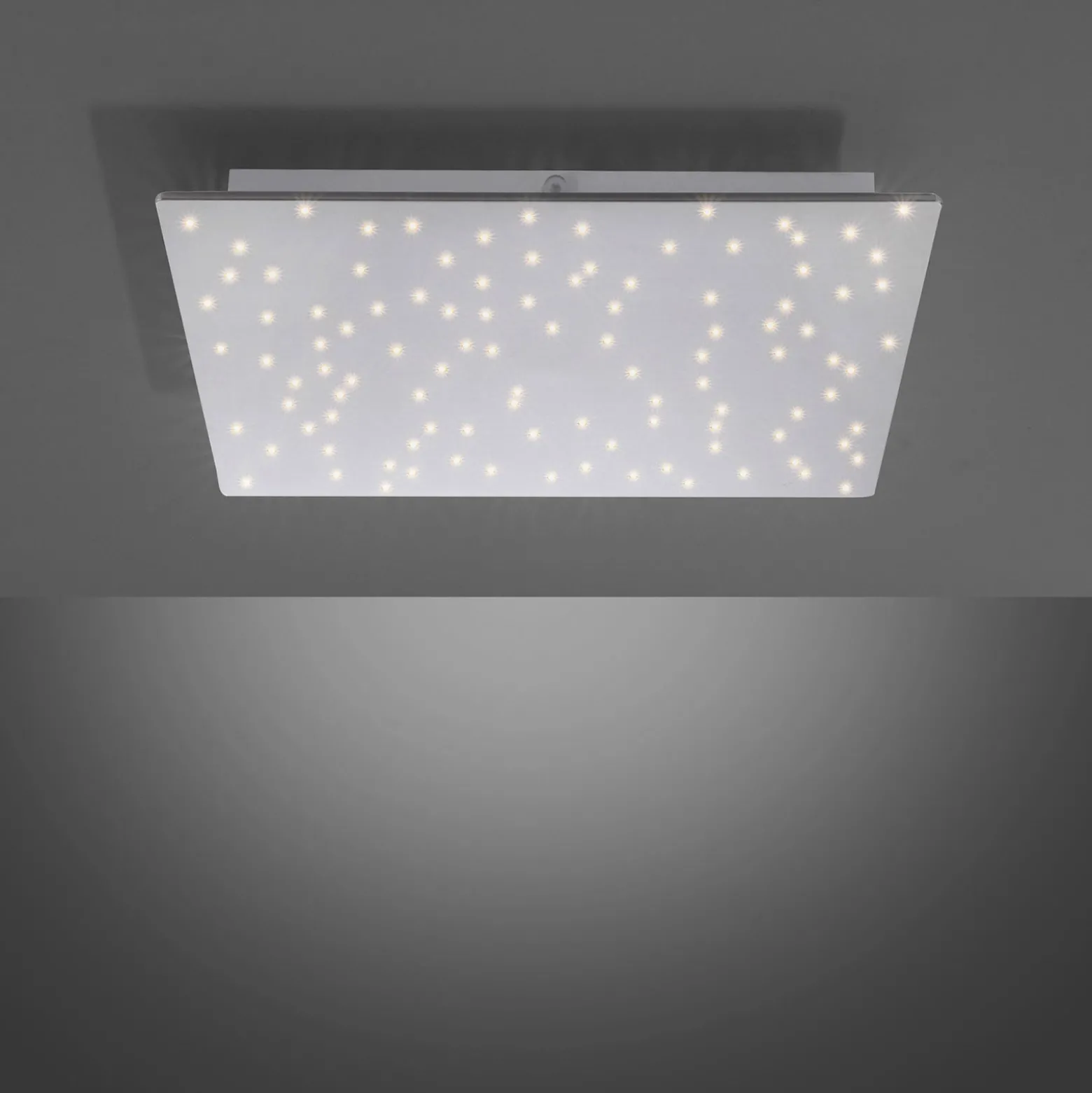 LED-kattovalaisin Sparkle CCT him., teräs, 45x45cm