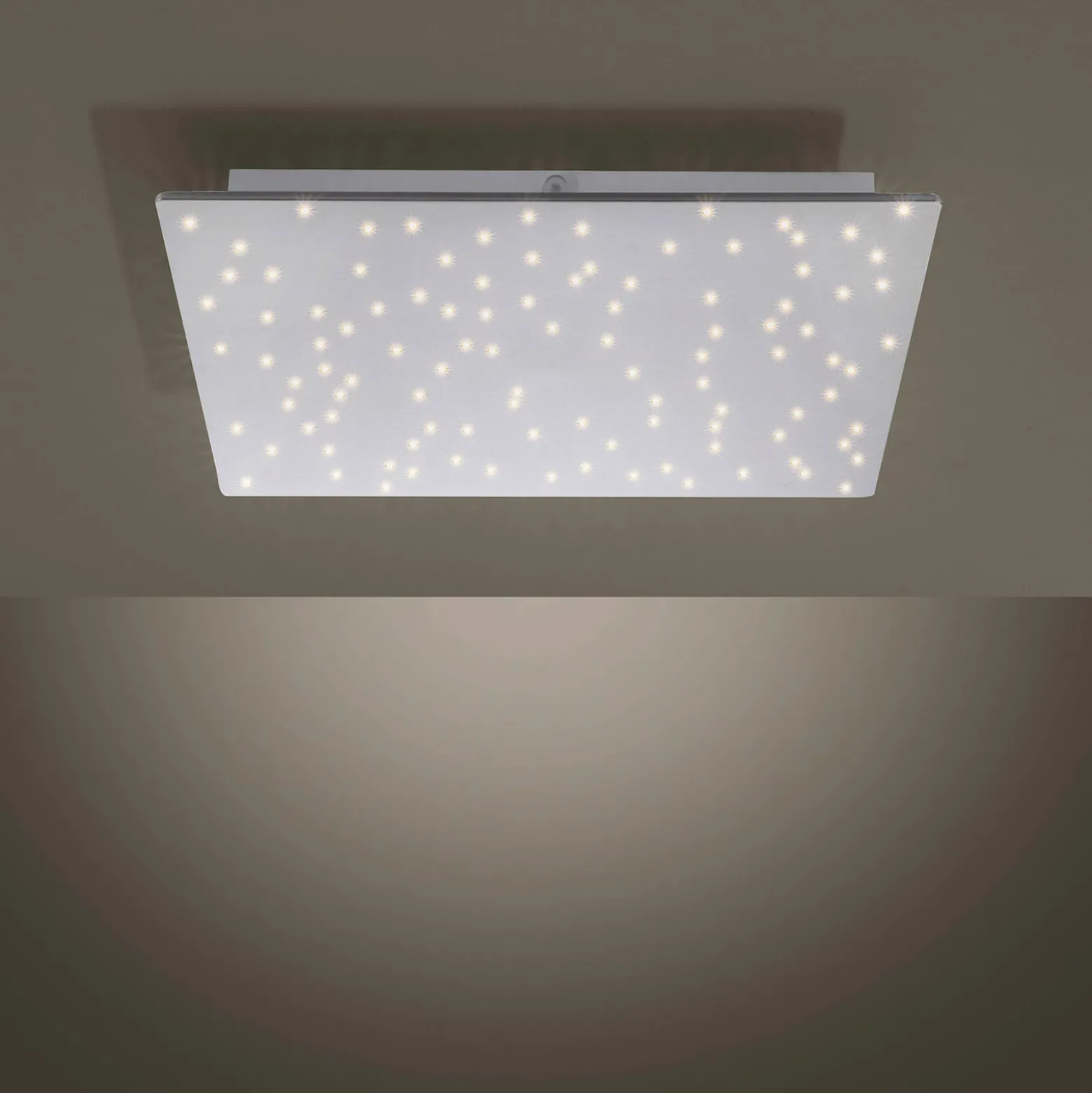 LED-kattovalaisin Sparkle CCT him., teräs, 45x45cm
