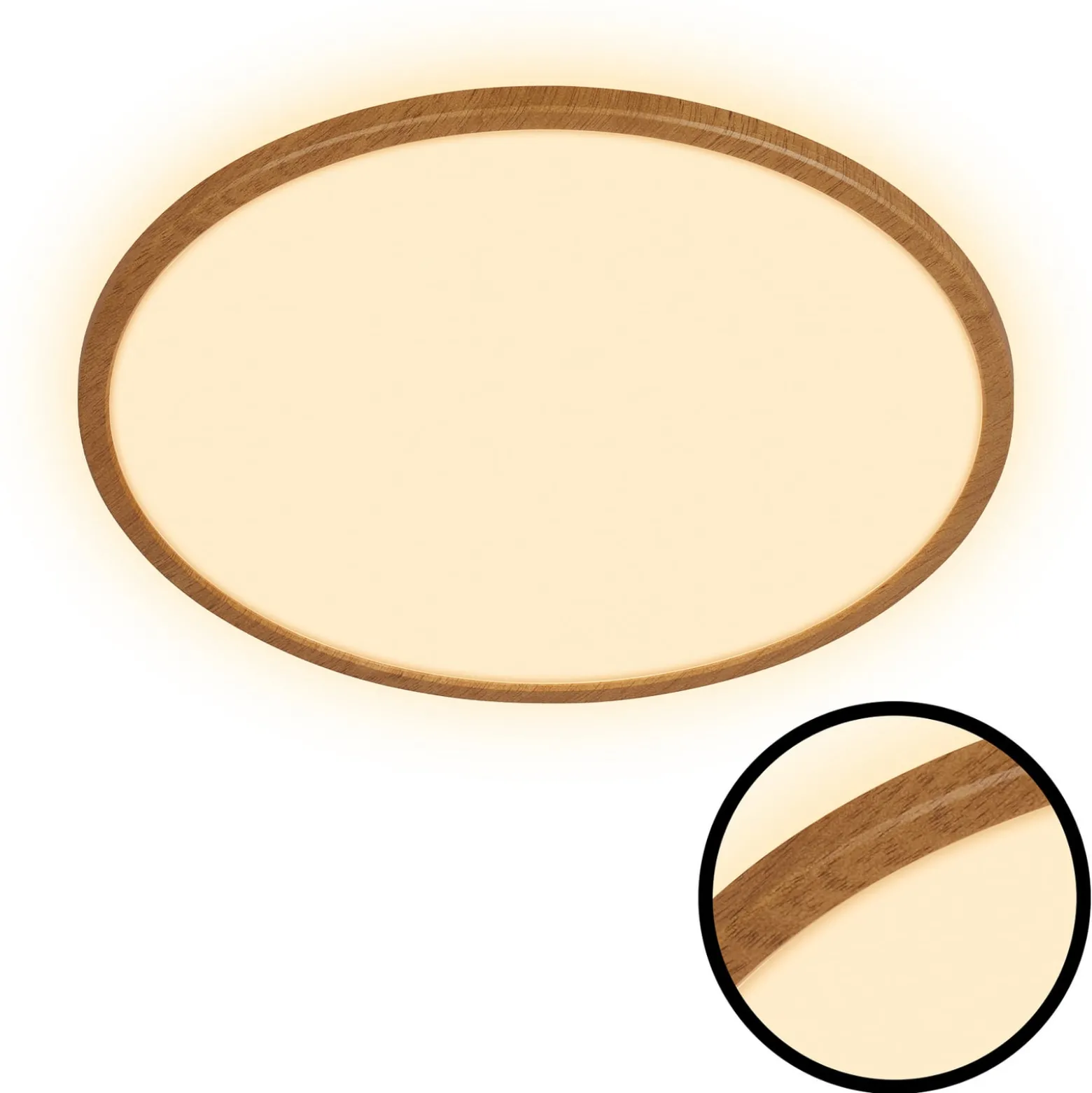 LED-kattovalaisin Tava Wood, Ø 42 cm, muovi, 3 000 K