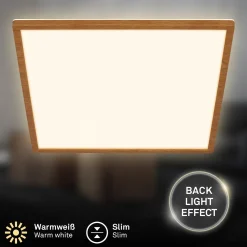 LED-kattovalaisin Tava Wood, 42 x 42 cm, muovi, 3 000 K