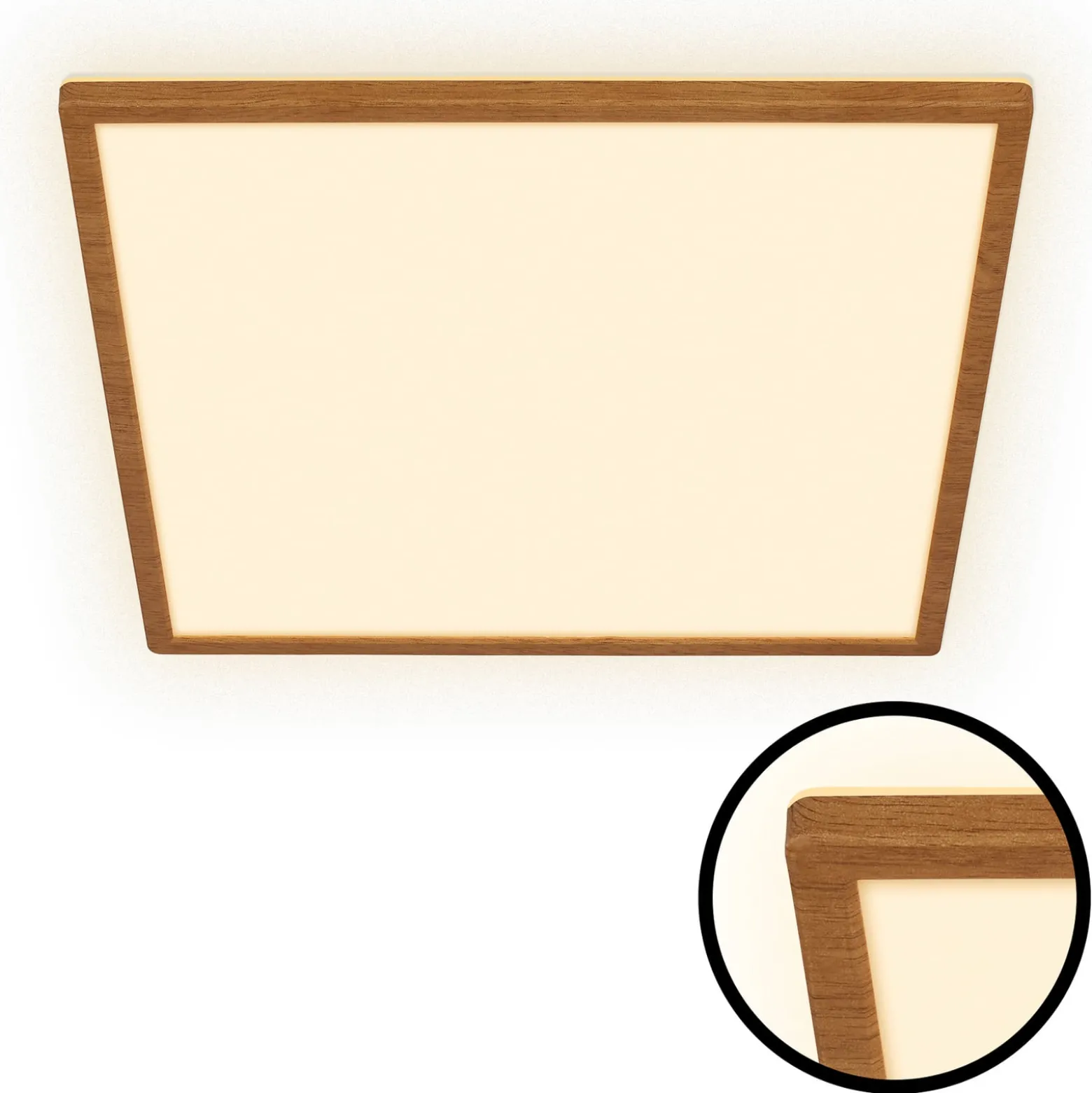 LED-kattovalaisin Tava Wood, 42 x 42 cm, muovi, 3 000 K