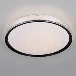 LED-kattovalaisin Varda, musta, Ø 39 cm, kaukosäädin