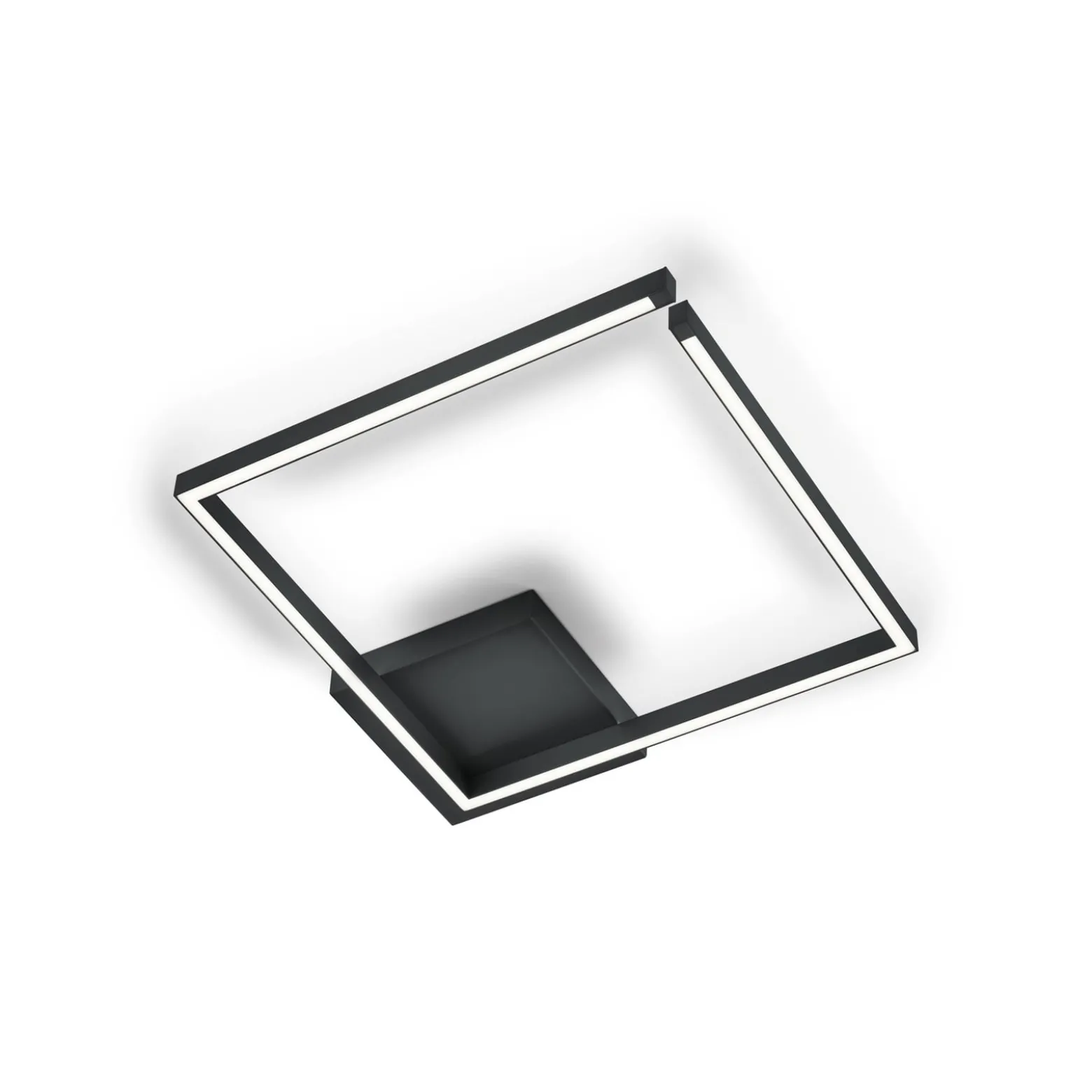 LED-kattovalaisin Yoko-Q500, musta, 50x50 cm, alumiinia