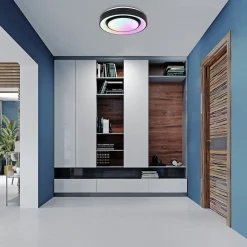 LED-kattovalo Sully RGBW, kaukosäädin, musta